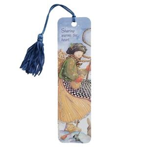 Vintage 90s Sharing Bookmark Jane Dyer whimsy folk birds 1997 Antioch, TBM-16047